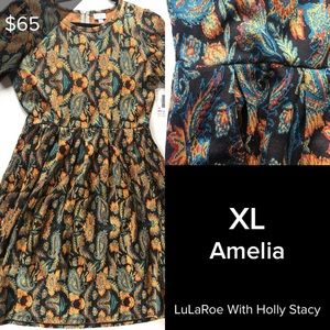 LuLaRoe Amelia dress paisley print. Has pockets!
